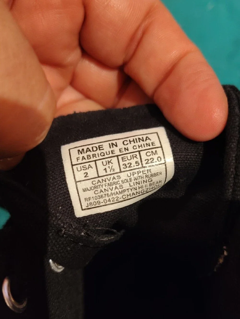 Ralph Lauren Black High-Top Canvas Sneakers with Bear Embroidery
